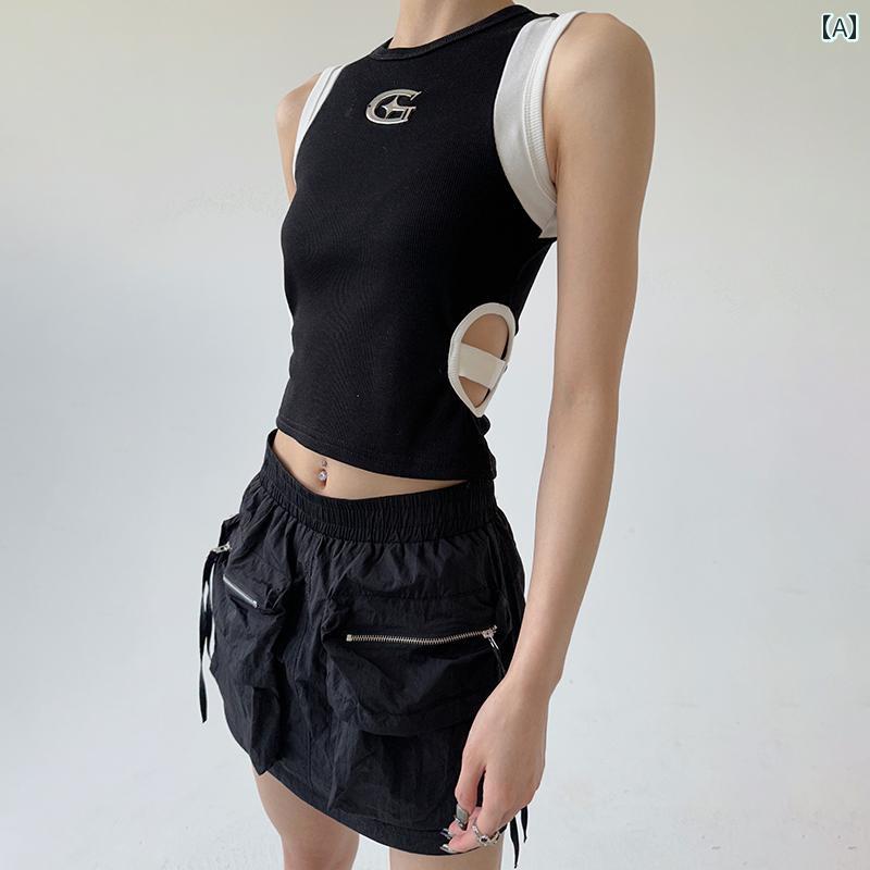 キャミソール　タンクトップ　レディース アメリカン ブラック キャミソール レディース 夏 I 字型 ノ..