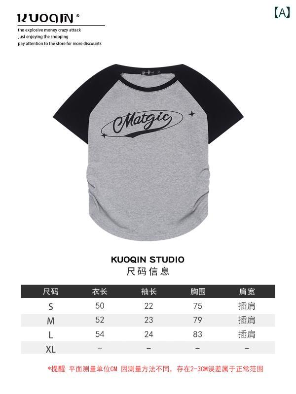 トップス　半袖　レディース 夏の アメリカン ショート 丈 レディース Tシャツ ウエスタン ウエスト ト..