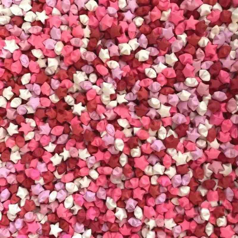 アクセサリー　ヘア　雑貨 DIY 完成 紙 星 折り紙 グラデーション ピンク 五芒星 ラッキー スター 520 ..