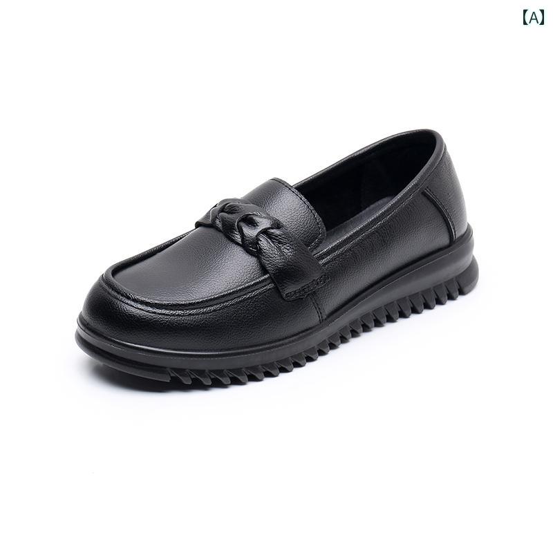 スリッパ　シューズ　カジュアル キッチン用 防水 作業 靴 滑り止め レザーシューズ 女性用 ソフト ソール シューズ マザーズ