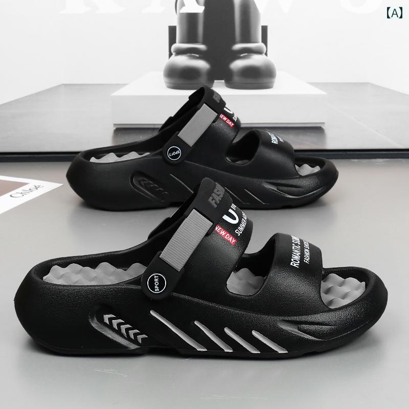 スリッパ　シューズ　カジュアル ティーンエイジャーが 屋外で 履く メンズ サマー サンダル 滑り止めと 防臭 運転 ソフト ソール 特大 サイズ 4748 ビーチ スリッパ