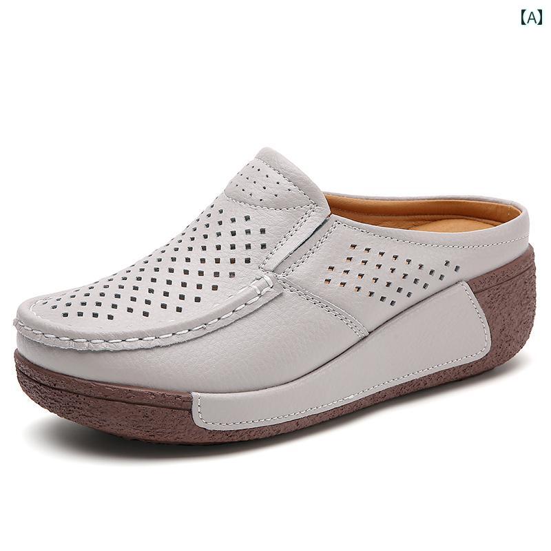 スリッパ　シューズ　カジュアル 革 留め具 付き スリッパ 女性用 夏用 アウトドア用 おしゃれな新 レディース サンダル ソフト ボトム 滑り止め プラットフォーム 厚底 カジュアル シューズ