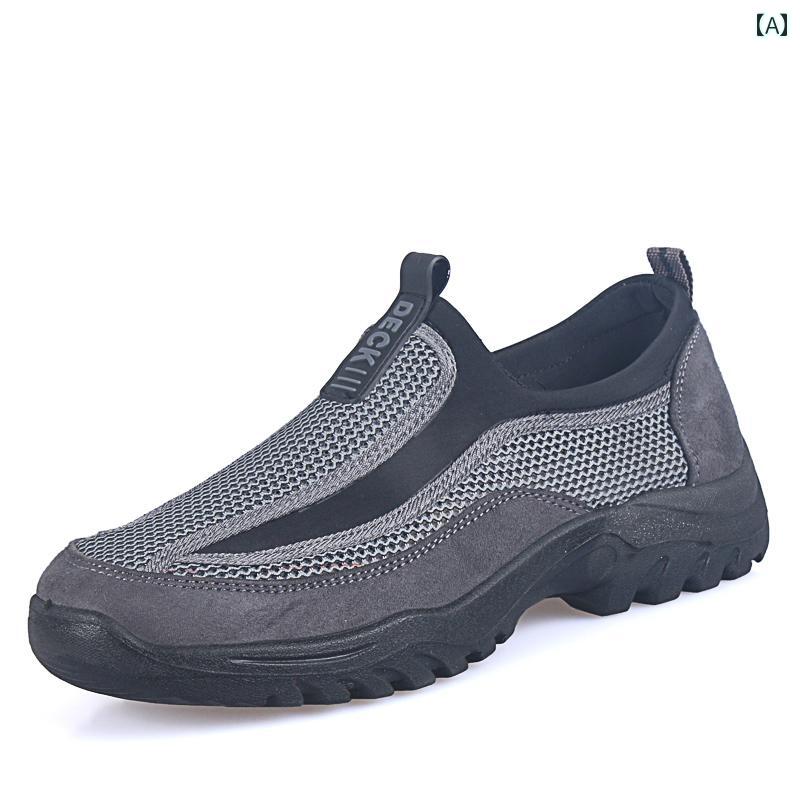 スリッパ　シューズ　カジュアル オールド 布 靴 メンズシューズ 夏 通気性お父さん メッシュ シューズ ソフト ソール な スポーツ カジュアル メンズ