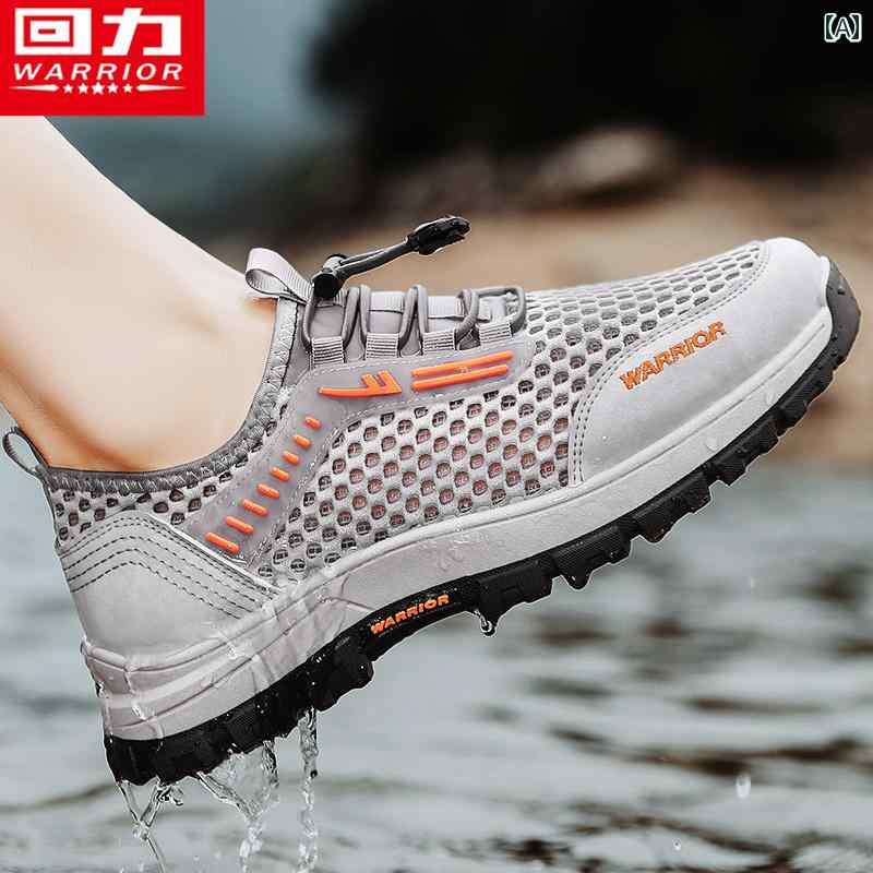 スリッパ　シューズ　カジュアル ウォリアー ホール シューズ メンズ 夏 アウトドア スポーツ 通気性 滑り止め 防臭 ビーチ ウェーディング カジュアル クローズド トゥ サンダル