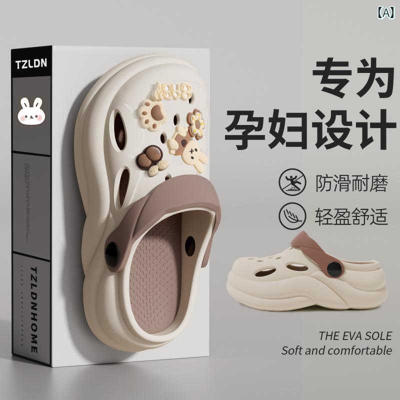 スリッパ　シューズ　カジュアル 女性用 厚底 ホール シューズ 2025年 EVA 滑り止め 防臭 ビーチ 夏に 外で 履く サンダル