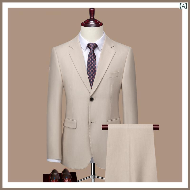 ビジネス　スーツ　ジャケット ウッドペッカーの 男性用 無地 スーツ 新郎 結婚式 ビジネス フォーマルスーツ スリーピーススーツ 仕事 面接用の な