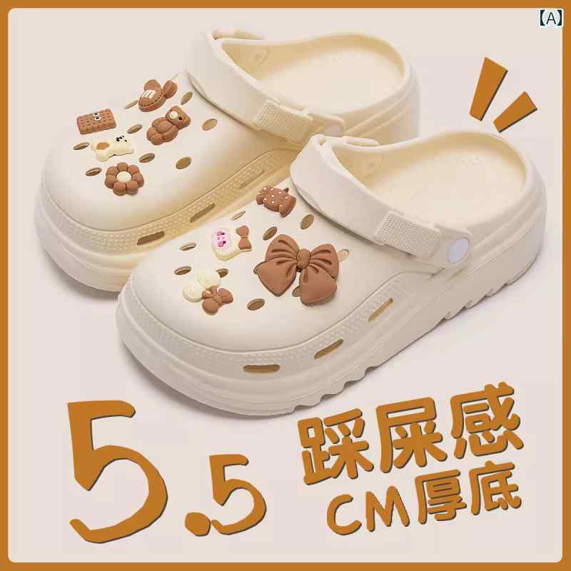 スリッパ　シューズ　カジュアル 夏の アウトドアウェアの 女性用 ホール シューズ 2025年 厚底 EVA サンダル 滑り止めと 防臭 効果の ある 妊婦用 ビーチ スリッパ