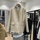 ビジネス スーツ ジャケット 2025 春秋 韓国 ゆったり ファッション ラウンドネック スーツ ジャケット レディース ハイエンド シングルブレスト