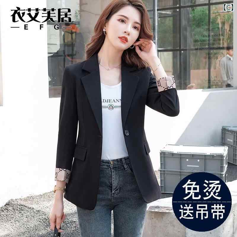 ビジネス　スーツ　ジャケット 女性用 カジュアル スーツ ジャケット 2025年 スモール トップスの ハイエンド ストリート 春秋
