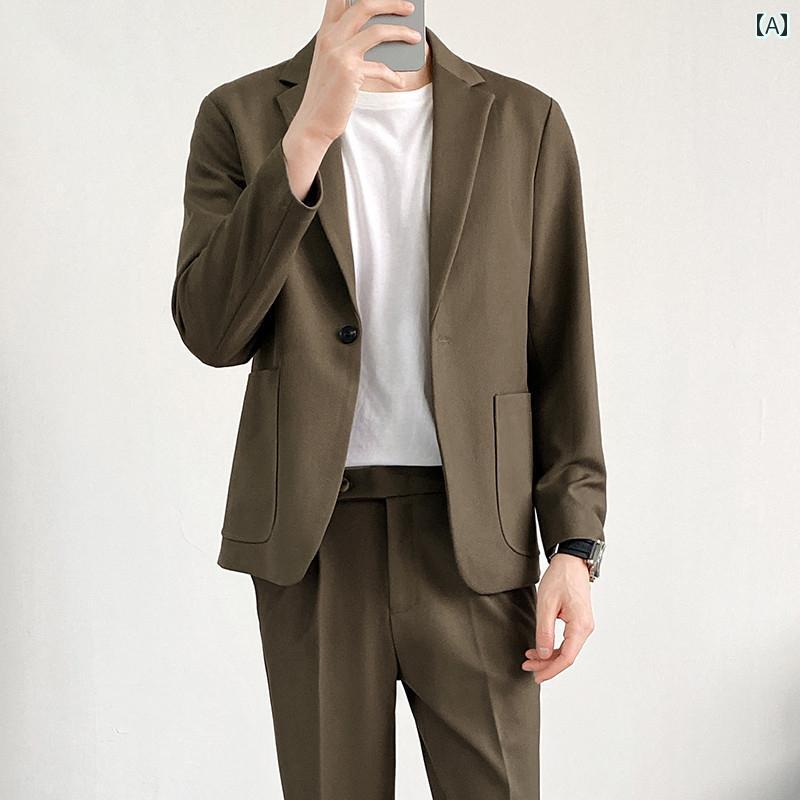 ビジネス　スーツ　ジャケット ウッドペッカー カジュアル ジャケット スーツ メンズスーツ ゆったり スモール ハイエンド ウール ライト 大人 スタイル