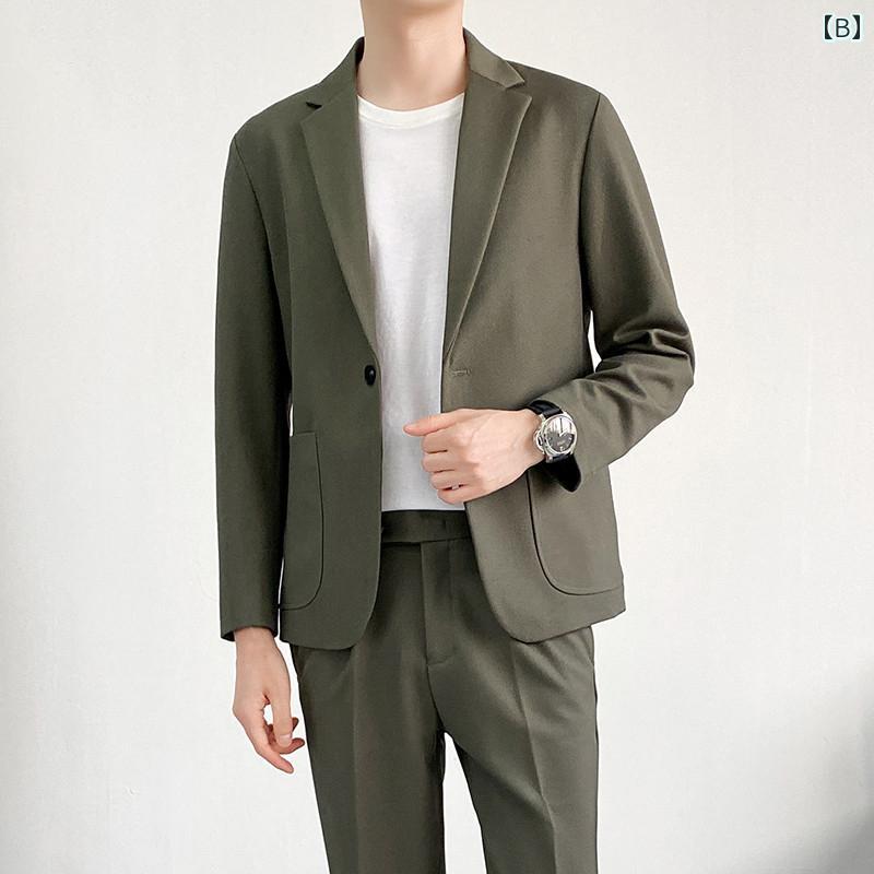 ビジネス　スーツ　ジャケット ウッドペッカー カジュアル ジャケット スーツ メンズスーツ ゆったり スモール ハイエンド ウール ライト 大人 スタイル