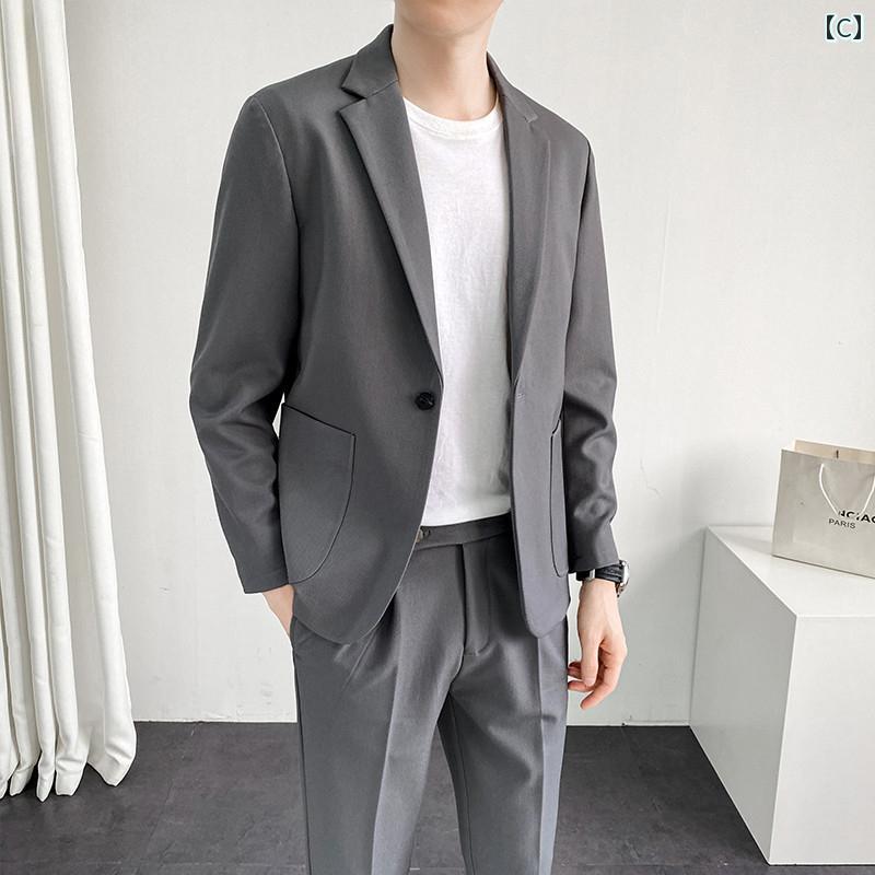 ビジネス　スーツ　ジャケット ウッドペッカー カジュアル ジャケット スーツ メンズスーツ ゆったり スモール ハイエンド ウール ライト 大人 スタイル