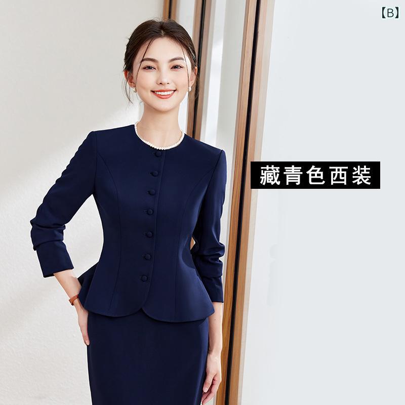 スーツ　ジャケット　カジュアル 女性用 バフィ ヤ スーツ エレガントな 女性 高級 プロ 仕様の 作業着 ホテル マネージャー 長袖 トップ ショート スタイル