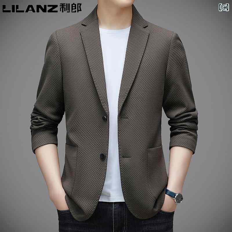 スーツ　ジャケット　カジュアル Lilang メンズスーツ カジュアル 春 ハイエンド 中年 ビジネス シングルブレスト ジャケット メンズな ノンアイロン スーツ