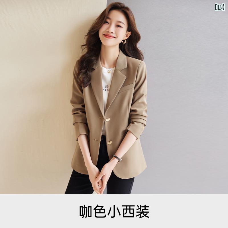 スーツ　ジャケット　カジュアル レディース カジュアル 小さい スーツ ジャケット 2024 春秋 韓国 高級 トップス