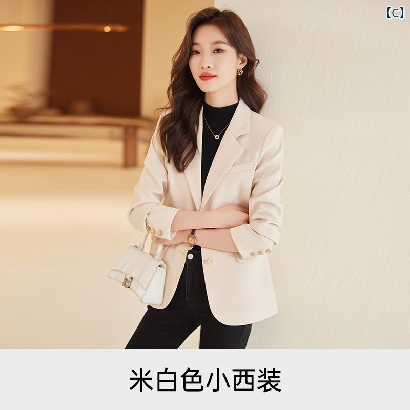 スーツ　ジャケット　カジュアル レディース カジュアル 小さい スーツ ジャケット 2024 春秋 韓国 高級 トップス