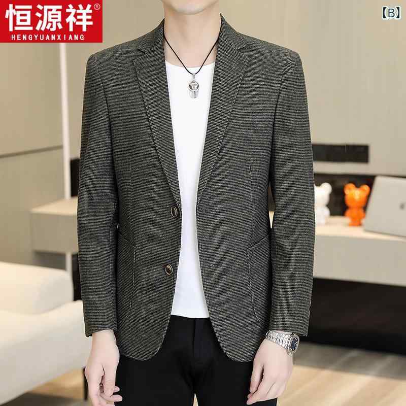 ビジネス　スーツ　ジャケット 恒 元 祥 春の メンズスーツ カジュアル 小さい スーツ 春秋 ジャケット 2025 シングル 服