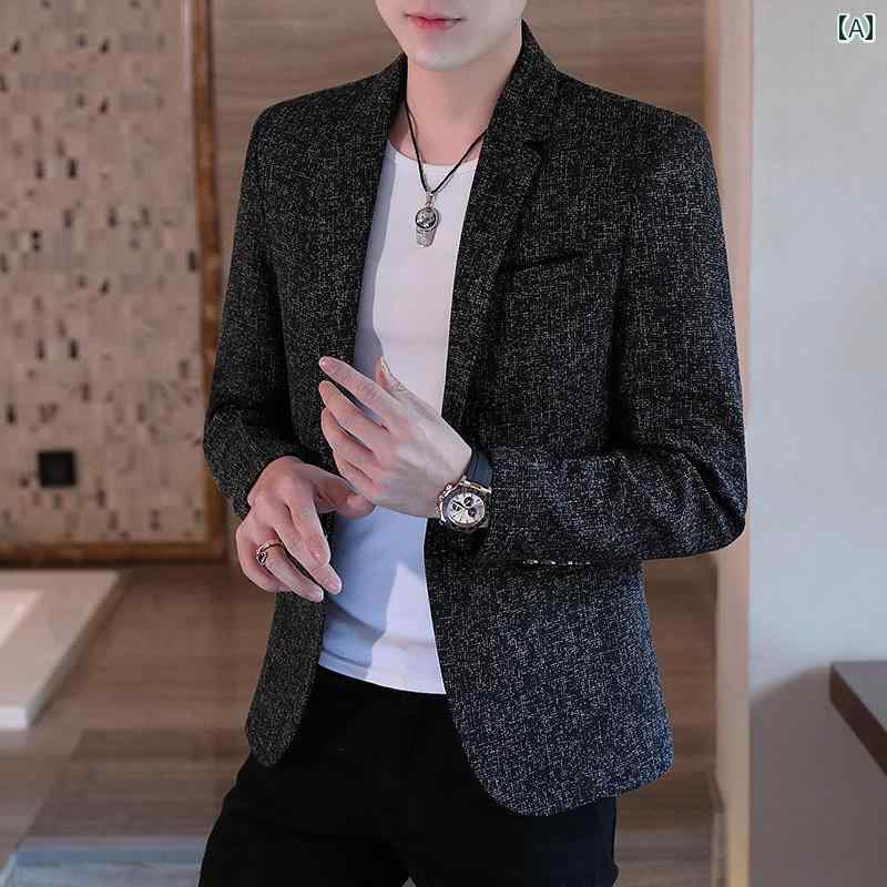 スーツ　ジャケット　カジュアル Woodpecker 春秋 カジュアル スーツ メンズ シングル ウエスタン 韓国 スリム ファッション スモール ジャケット メンズファッション