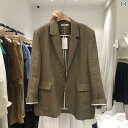 スーツ ジャケット カジュアル 2025夏の 韓国 ゆったり カジュアル 高級 綿 麻 スーツ ジャケット レディースファッション 薄手