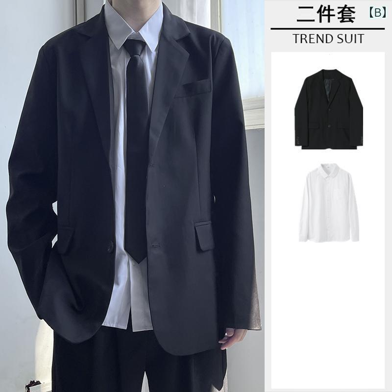 スーツ　ジャケット　カジュアル メンズ スモール スーツ 韓国 カジュアル 万能 プロ フォーマル ジャケット DK ブラック トップ