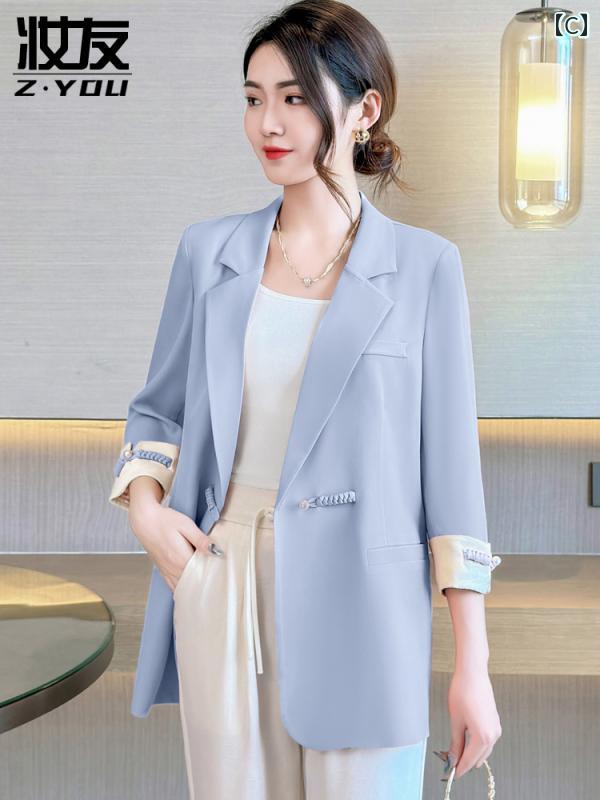 スーツ　ジャケット　カジュアル レディース 中国 スーツ ジャケット 2025 春夏 スタイル レディースの 小さい 高級 トップ