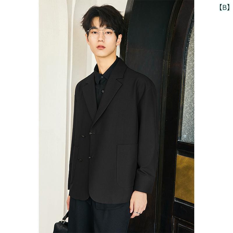 スーツ　ジャケット　カジュアル チャイナ風 カジュアル スーツ メンズジャケット 2025 春秋 韓国 小さい ゆったり シングル トップ