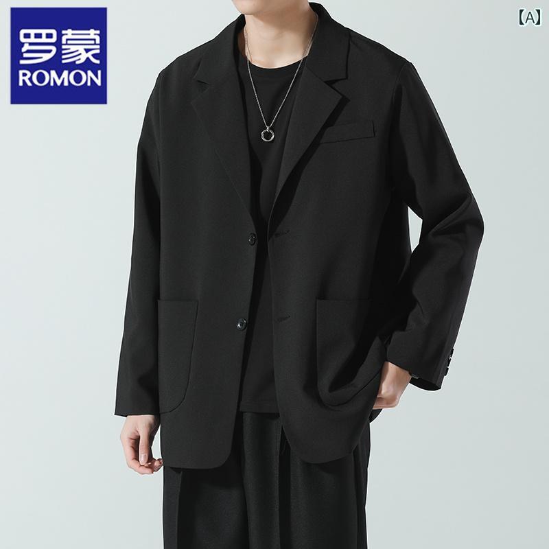 スーツ　ジャケット　カジュアル ロモン カジュアル スーツ ジャケット メンズ 春夏 ゆったり 多機能 DK 制服 紳士服 ハイエンド 軽い 大人 スタイル