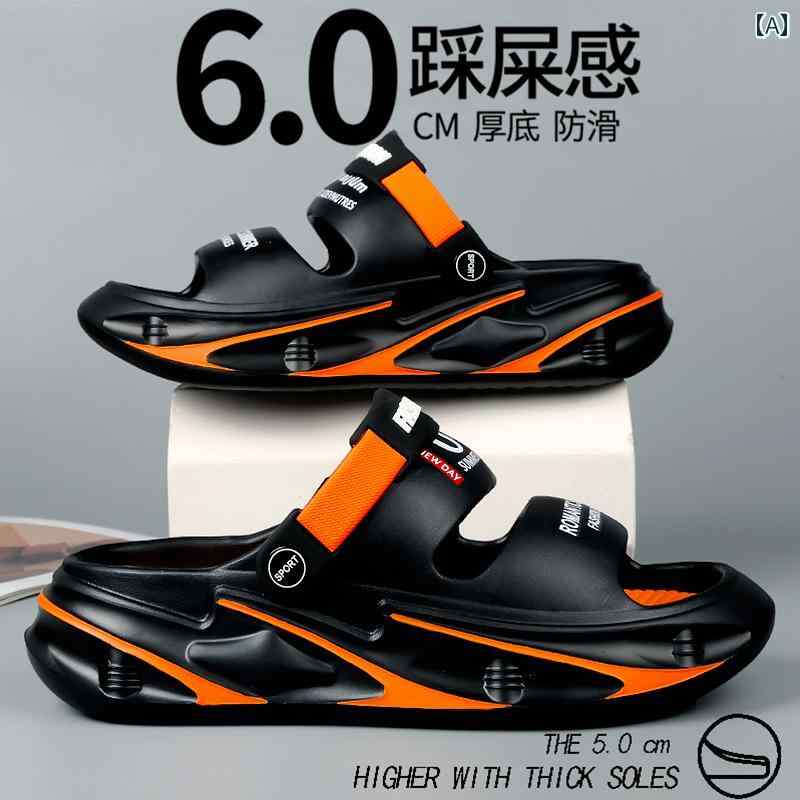 スリッパ　シューズ　カジュアル メンズ スリッパ 2024 夏 アウター 大きいサイズ 感 45 滑り止め 厚底..