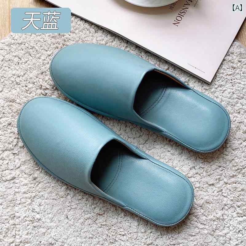 シューズ　スリッパ　カジュアル 軽くて ハイエンド 春秋 シープスキン スリッパ 男性用 滑り止め 臭いのな い 厚底 女性用 革 ソフト ソール 自宅用