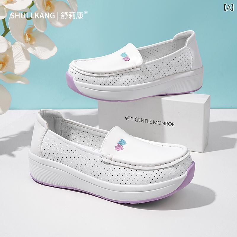 シューズ　スリッパ　カジュアル 病院用の オール シーズン 対応 ナースシューズ。 靴 底が 柔らかく 通気性が あり 足が 疲れず 厚く 踏み 心地も 良く 滑りにくく 防臭 効果も。