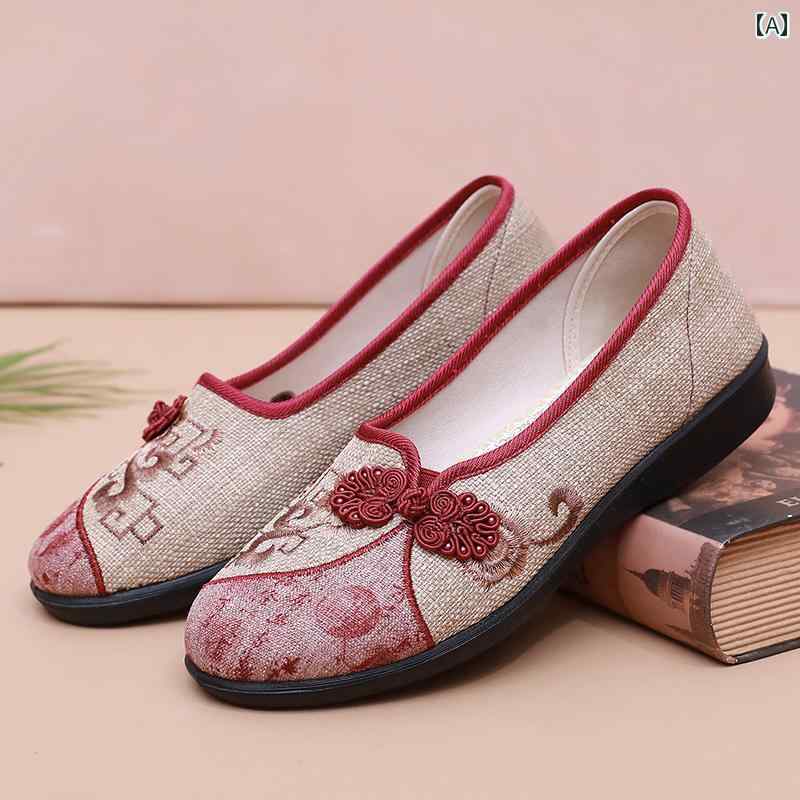 シューズ　スリッパ　カジュアル 春秋 小さい サイズ 祖母の 靴 33 古風 布 柔らかい 底 滑り止め 婦人 41 大きいサイズ 42通気性 43 高齢者の