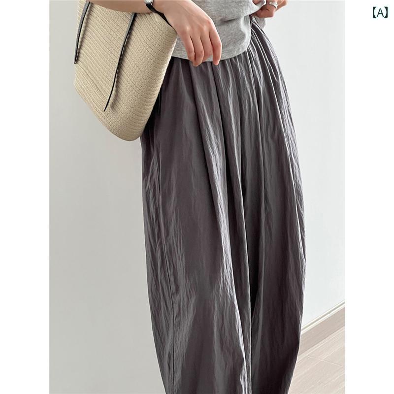 レディース　トップス　カジュアル 女性用 薄手 プリーツ カジュアル パンツ 2025 春夏 ファッション ..
