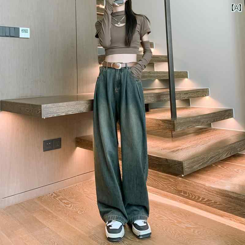 レディース　スカート　カジュアル アメリカン ワイド レッグ ジーンズ レディース 春夏 ヒット 2025年..