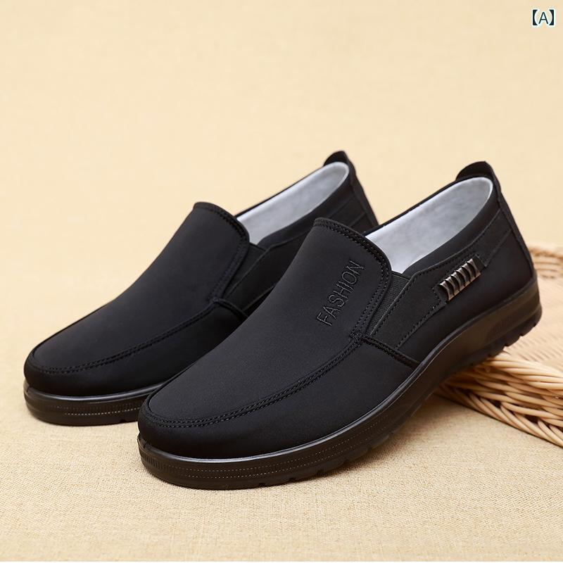 シューズ　スリッパ　カジュアル オールド 布 靴 メンズシューズ 防水 カジュアル ダッド シューズ ソフト ソール 快適 通気性 大きいサイズ 滑り止め 高齢者