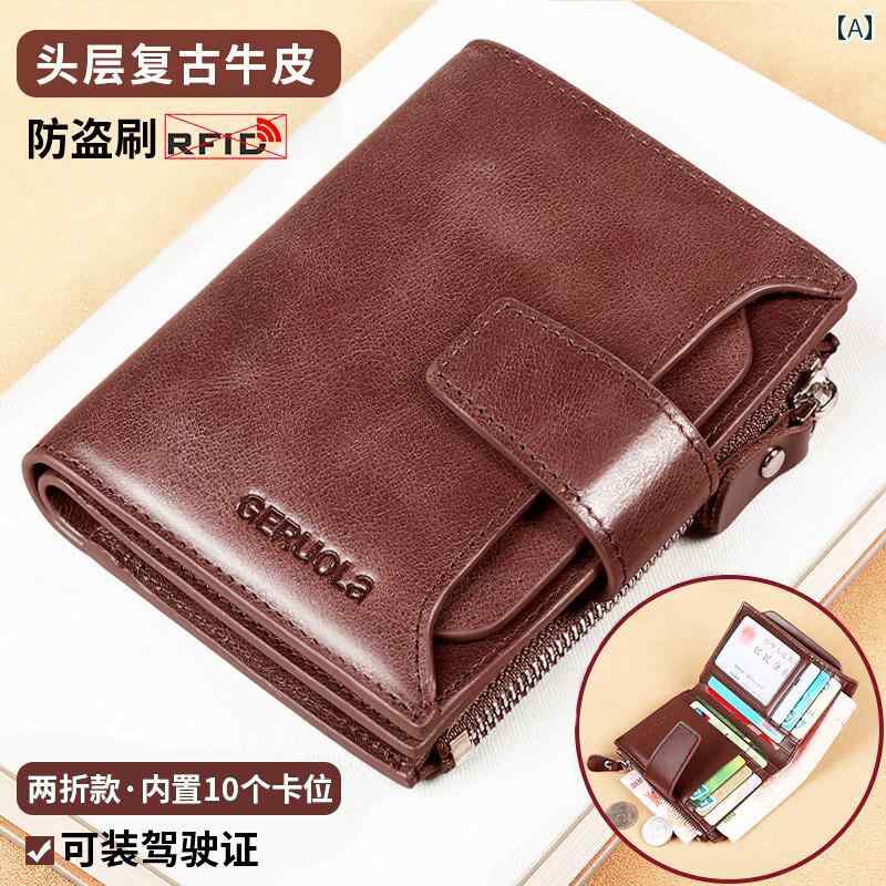 財布　カードケース　ウォレット 牛革 革 メンズショート ウォレット 運転 免許証 多機能 カードホルダ..