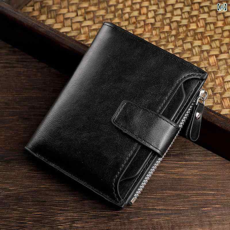 財布　カードケース　ウォレット 女性用 革 ショート 多機能 財布 の第一層 牛革 折りたたみ 新型 ファッション カードホルダー