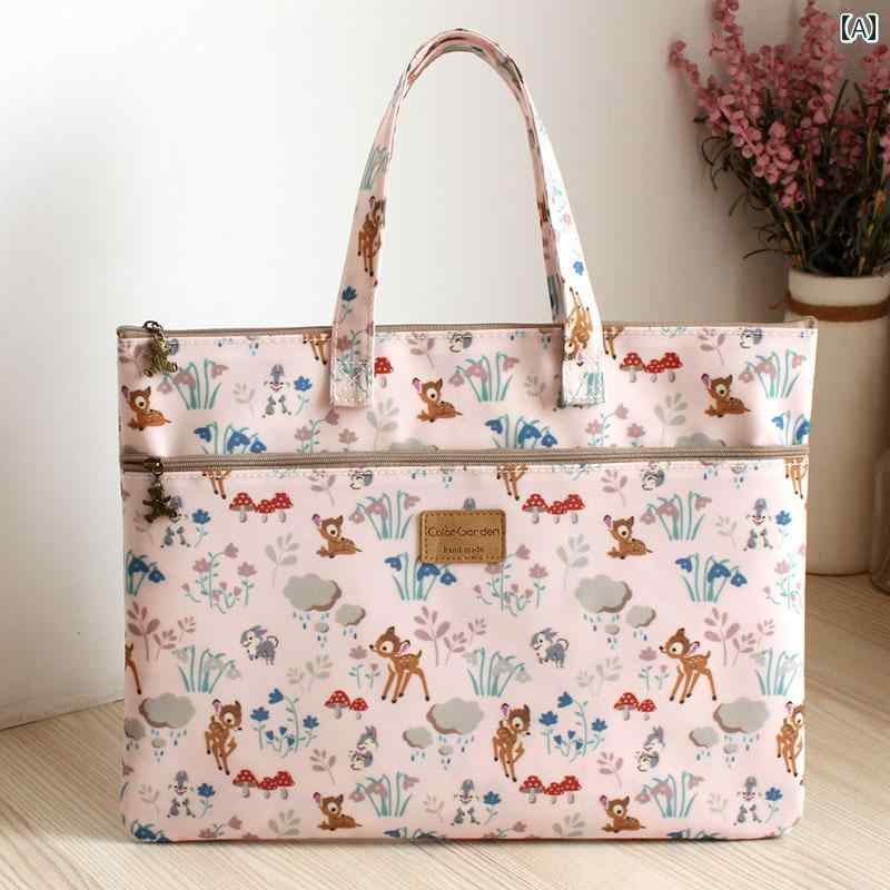 トートバッグ　キャンバス　ファイル A 4 ポータブル ドキュメント バッグ オックスフォード ジッパー 学生大容量 データストレージ オフィス リメディアル