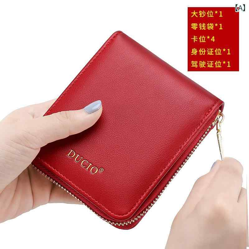 財布　カードケース　レザー 2024 財布 レディース 夏 ショート ハイエンド ジッパー カードホルダー ..