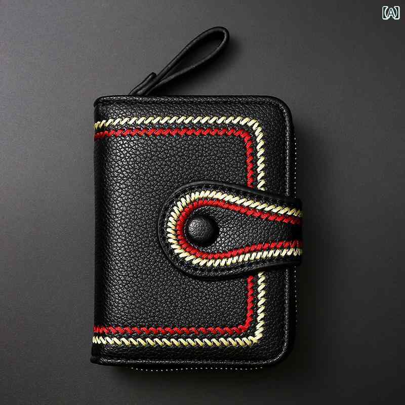 財布　カードケース　レザー ショート フォールディング ウォレット レディース バックル カード バッ..