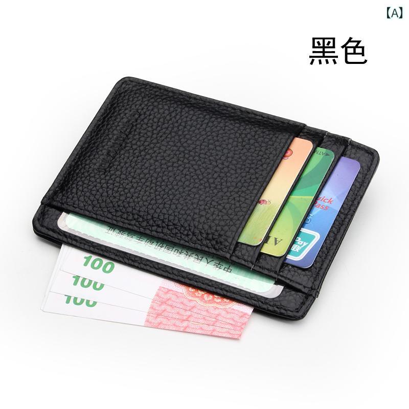 財布　カードケース　レザー 新 薄型 コンパクト カードホルダー メンズ レザー 運転 免許証 レザーケ..