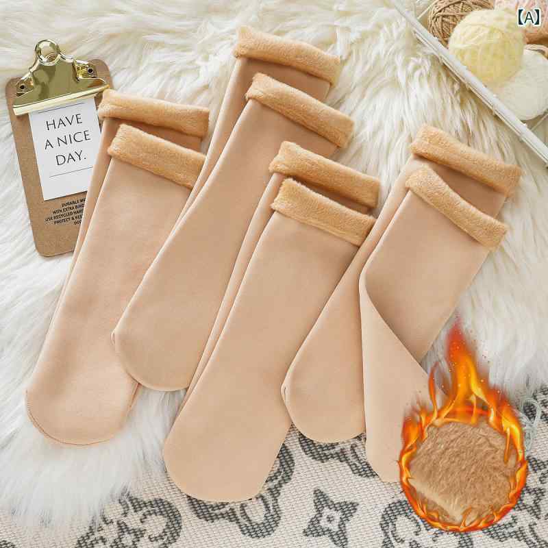 ソックス 靴下 カバー 北東 極厚 スノー ソックス 裏起毛 厚手 暖かい 冬用 防寒 寝間着 ミドル チューブ 男女兼用 フロア コットンソックス
