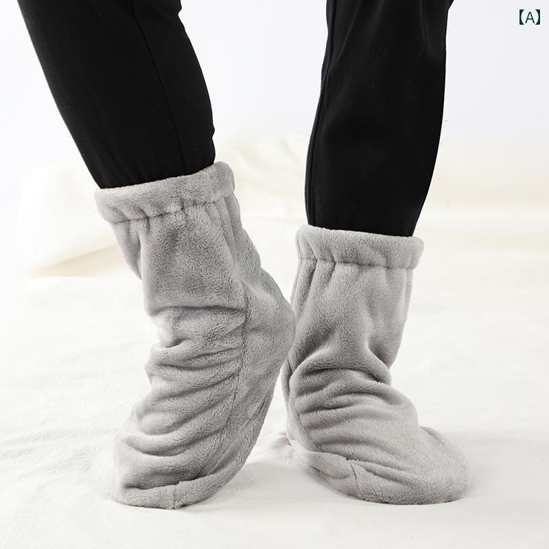ソックス　靴下　カバー 男性用 冬用 フットカバー 寝間着 ソックス 夜間 女性用 フランネル 秋冬 スタイル 暖かい ベルベット