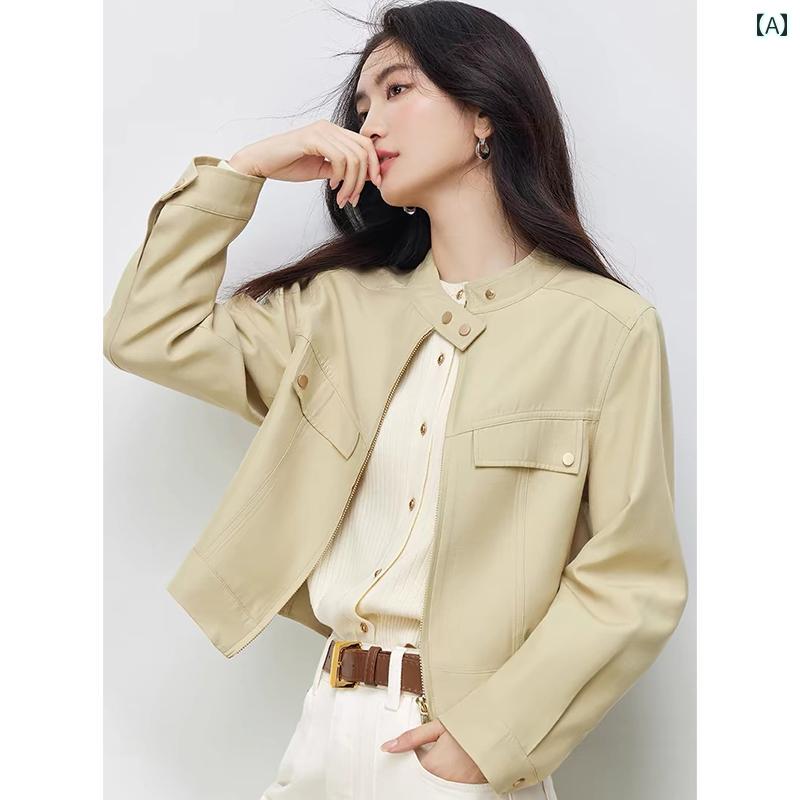 レディース　コート　ジャケット エッグ カラー ジャケット ショート コート レディース 2025 春 小 甘..