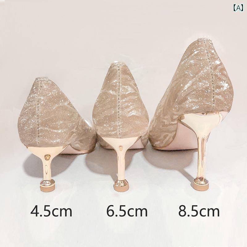 ハイヒール　シューズ　レディース ウェディングシューズ 女性 ウェディングドレス 秀 河 双方向 着用 ..