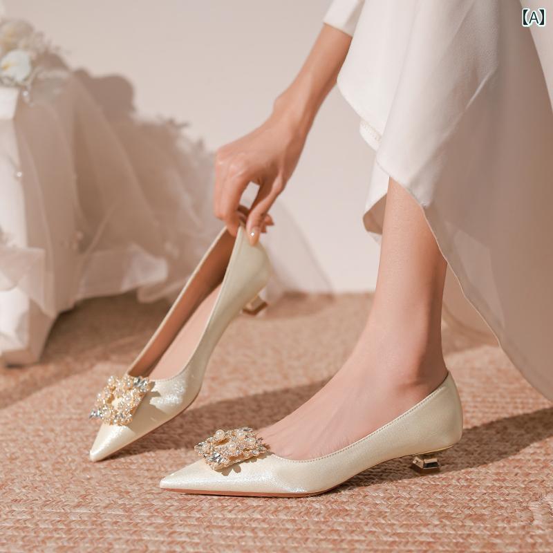 ハイヒール　シューズ　レディース フレンチ エレガントな レディ ポインテッドトゥ シューズ 女性用 ..