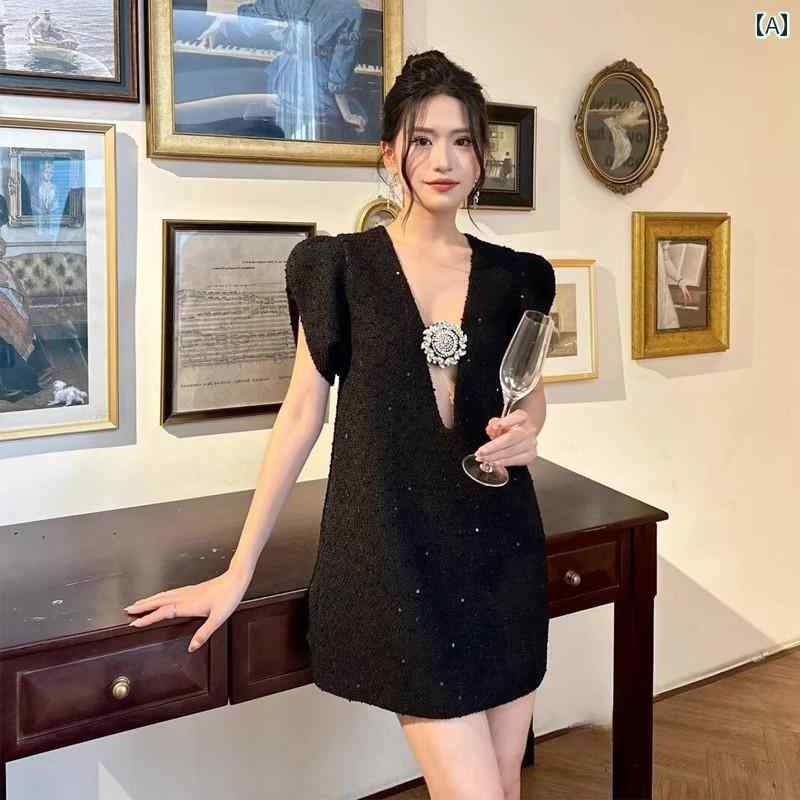 ドレス パーティー レディース 赤い シャネル 風 ドレス 女性 2025夏 重厚 高級 誕生日 パーティー スカート