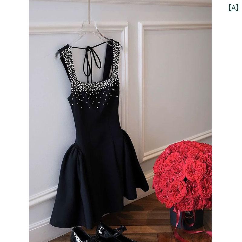 ドレス パーティー レディース レディース 重厚な ラインストーンを ちりばめた シャネル 風 ドレス ハイエンド パーティーの 誕生日 パーティー スカート