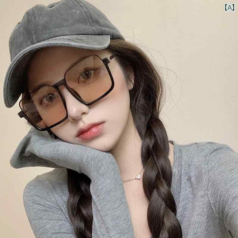 メガネ　フレーム　おしゃれ 女性用 レトロ ブラウン サングラス 2025年 サンバイザー ネット スクエア..