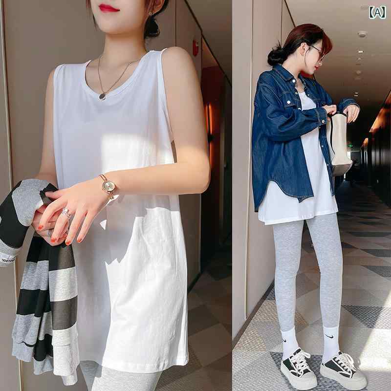 キャミソール　トップス　レディース 大きいサイズ 女性 服 太い mm 大きめ サイズ ホワイト 綿 ノースリーブベスト ロング セーター レイ ヤード カバー ヒップ サスペンダー