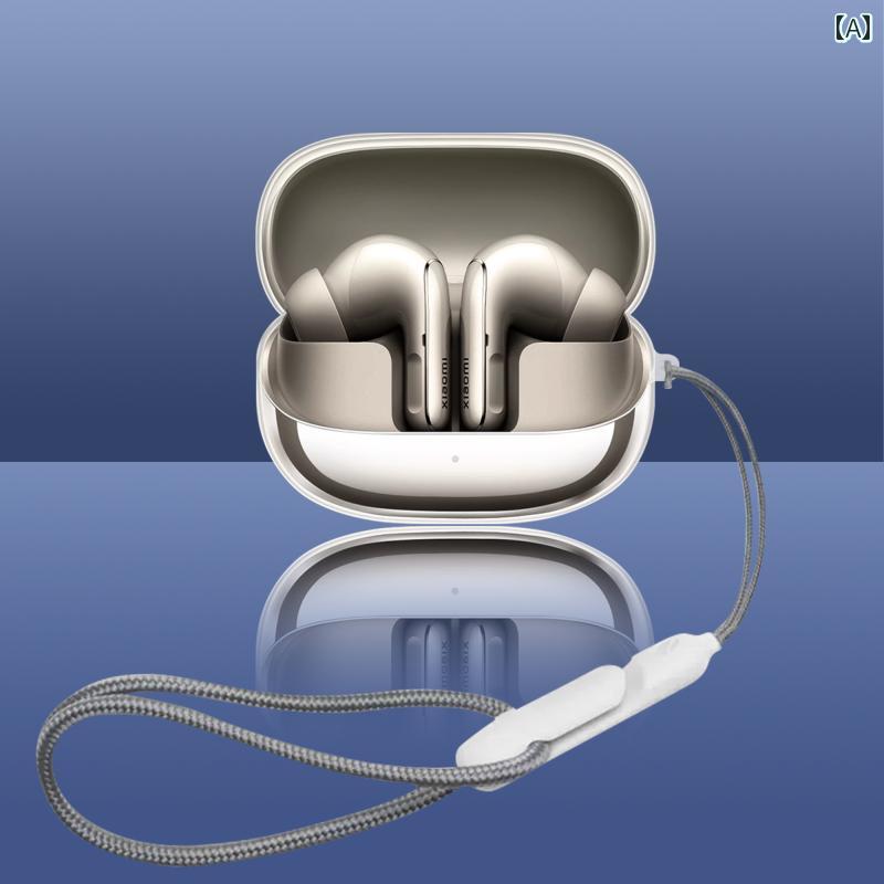 イヤホン　Bluetooth　コンパクト Xiaomi Buds 5 Pro Bluetooth ヘッド セット 保護 カバーに 適合 落下 防止 シンプル 薄型 高 透明 氷 結晶 ソフトジェル シェル フル カバー ソフト ボックス